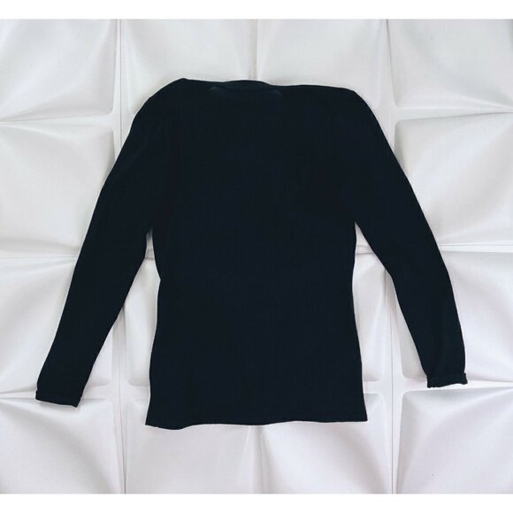 Classiques Entier Sz XS Black Merino Wool Draped Knit Sweater Cowl Neck Womens - Picture 3 of 10